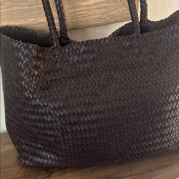 Madewell Dark Brown Woven Tote - Picture 3 of 9